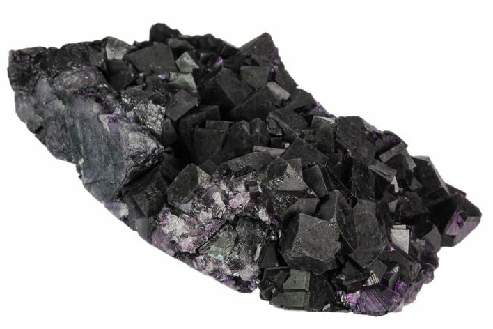 Dark Purple Cubic Fluorite Crystal Plate - China #125322